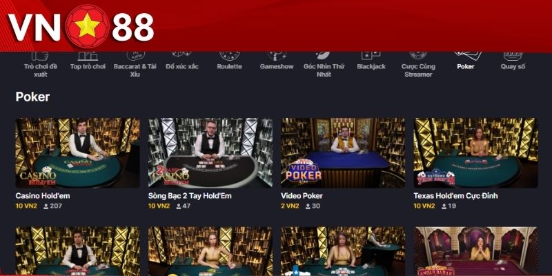 Luật chơi cơ bản dễ hiểu của Poker VN88