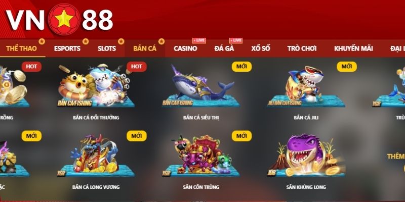 Những tựa game bắn cá nổi bật tại VN88